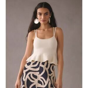 Maeve Cream Peplum Blouse